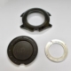 CNC-machined watch case set: carrure, case back (fond), and stainless-steel movement ring (cercle) for AOS watch project 1983