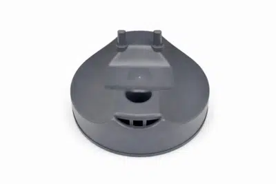 ABS plastic housing – injection molded component with two mounting posts and circular ventilation opening