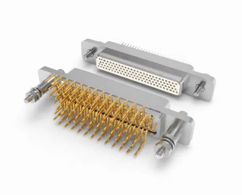 Non-magnetic high-density connector with multi-pin contacts for medical and MRI applications