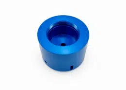 blue anodized aluminum membrane base CNC machined housing component