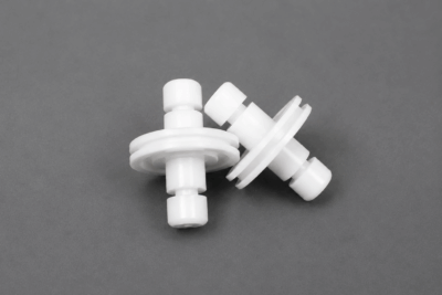 Precision POM-C Plastic Machined Part White POM-C plastic machined part with cylindrical geometry and machined grooves