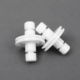 White POM-C plastic machined part with cylindrical geometry and machined grooves